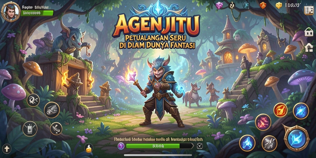 Tampilan gameplay AGENJITU dengan karakter unik dan dunia yang luas.