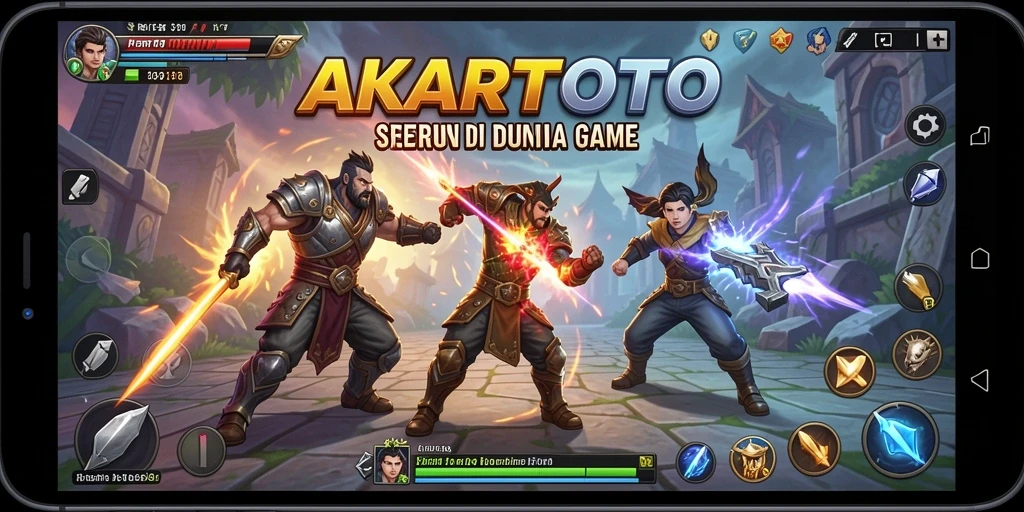 Tampilan gameplay AKARTOTO yang mendebarkan saat pertarungan berlangsung.