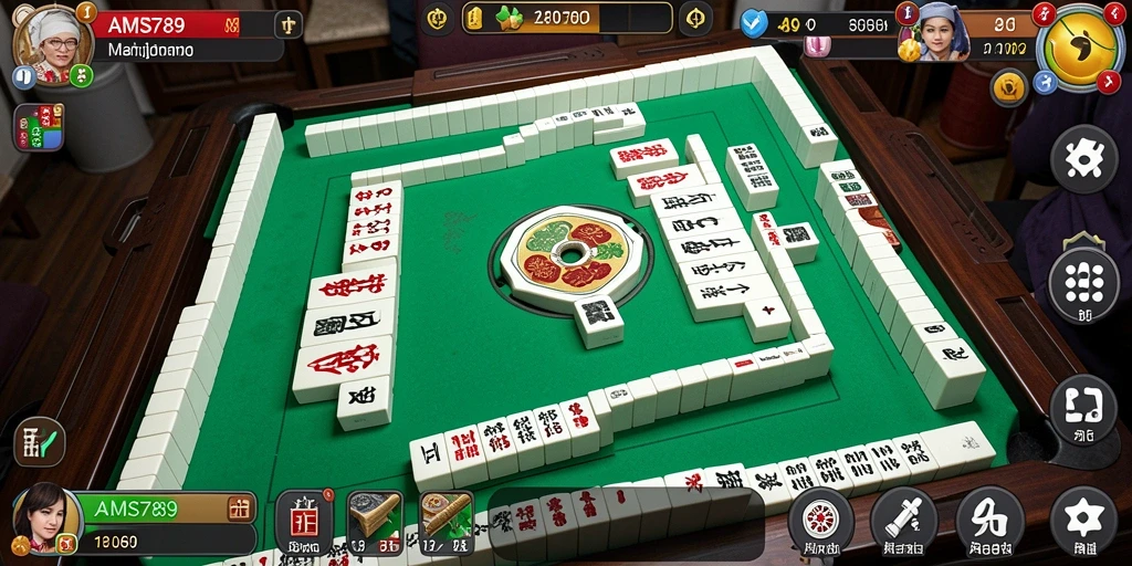Screenshot gameplay AMS789 dengan tampilan ubin Mahjong yang indah.