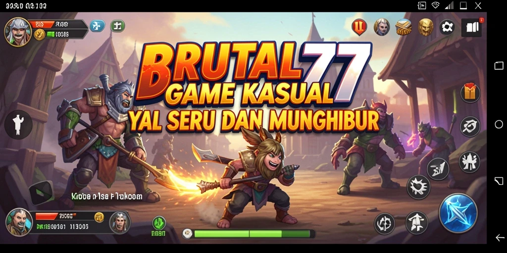 Screenshot gameplay BRUTAL77 yang menunjukkan momen seru dan lucu.
