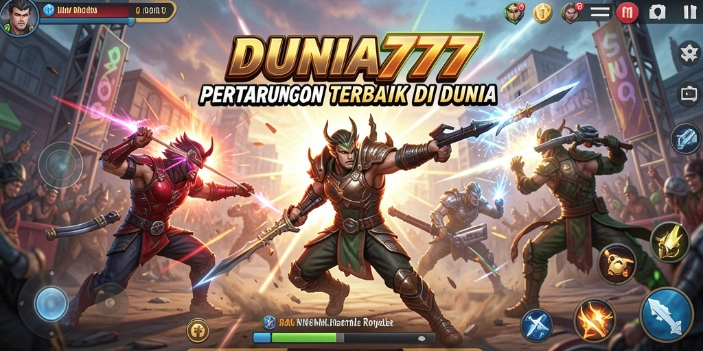 Gameplay seru DUNIA777 dalam pertarungan Battle Royale.