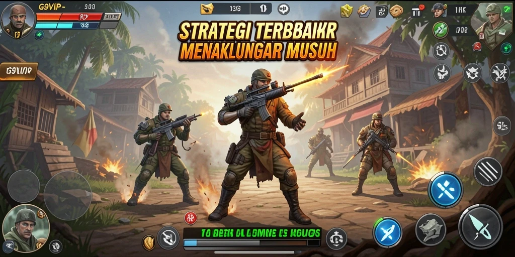 Screenshot G9VIP menampilkan momen epik dalam gameplay strategi.