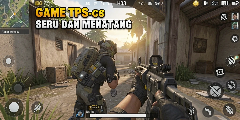 Screenshot gameplay H03 menampilkan aksi tembak-menembak yang mendebarkan.