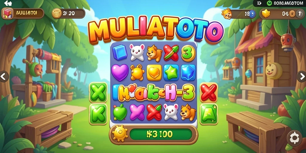 Tangkapan layar menunjukkan gameplay seru MULIATOTO yang penuh warna.