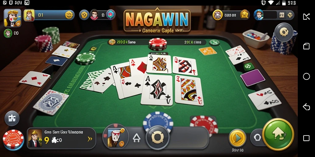 Tampilan gameplay NAGAWIN yang penuh warna dan interaktif.