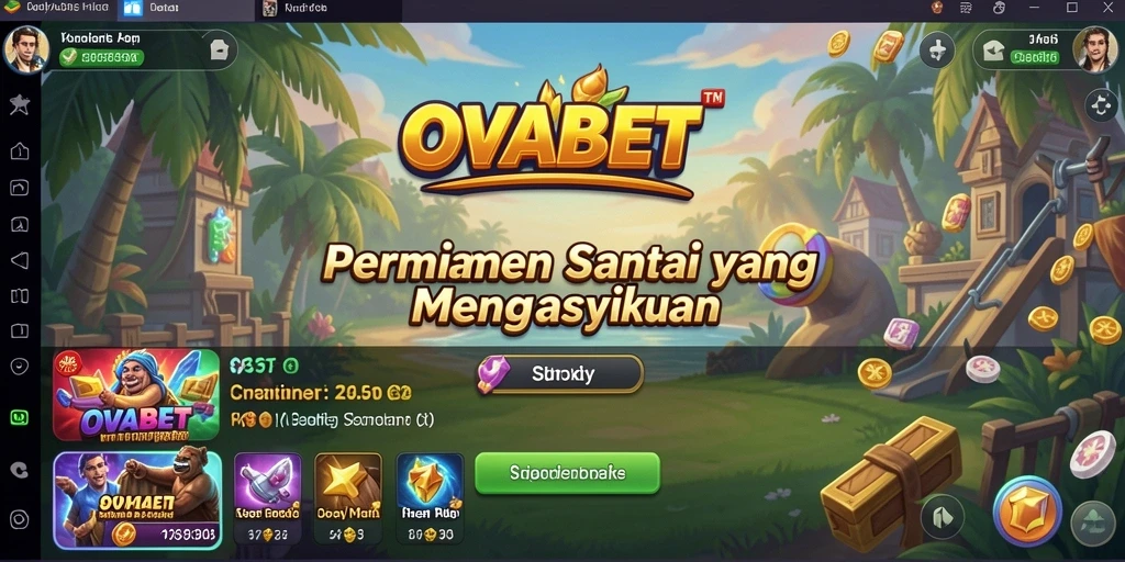 Tampilan gameplay OVABET yang ceria dan menghibur.
