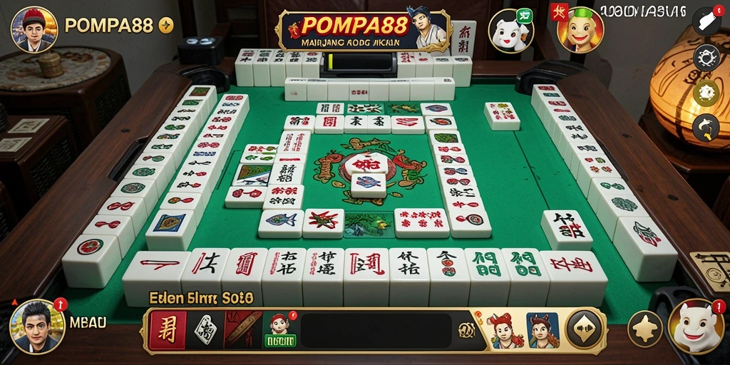 Screenshot POMPA88 menampilkan gameplay Mahjong yang menarik.