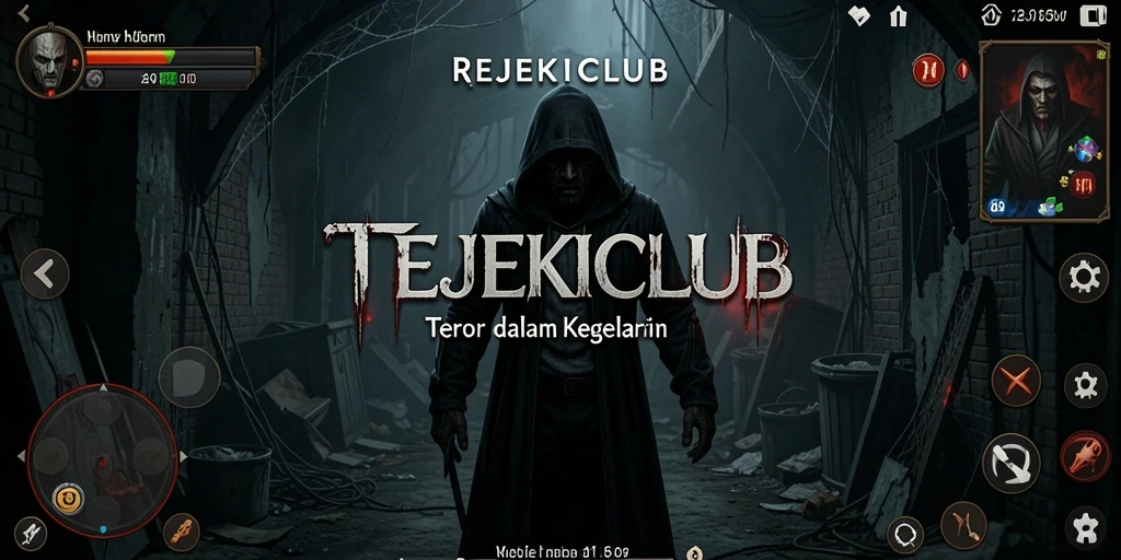 Tampilan gameplay seram dari REJEKICLUB yang mencekam.